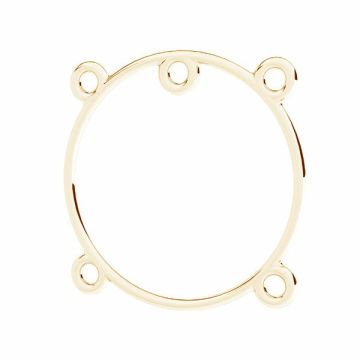 Round element, soldered jumprings, sterling silver 925, EL 48 25x25 mm*18K - Light Yellow Gold Plated - 0,4 µm