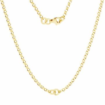 Necklace base, sterling silver 925, ROLO 035 CHAIN 63 41 cm*24K - Gold Plated - 0,4 µm