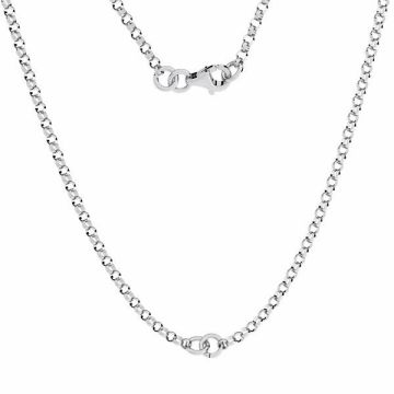 Necklace base, sterling silver 925, ROLO 035 CHAIN 63 41 cm*RH - White Rhodium Plated