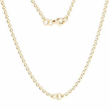 Necklace base, sterling silver 925, ROLO 035 CHAIN 63 41 cm*18K - Light Yellow Gold Plated - 0,4 µm