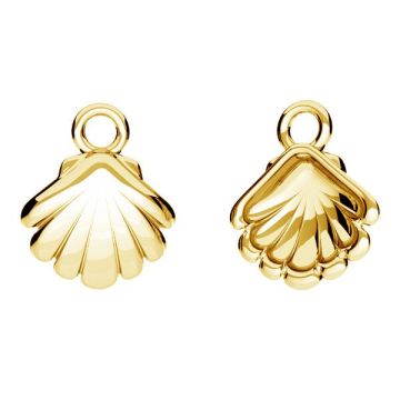 Ciondolo conchiglia*argento sterlina 925*24K - Placcato oro - 0,4 µm