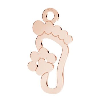 Dog paw pendant, never walk alone, sterling silver 925, LKM-3174-05 8,7x16,4 mm*18K - Rose Gold Plated - 0,4 µm