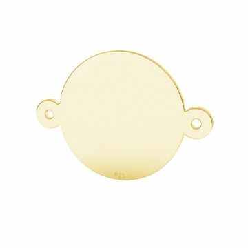 Round pendant connector tag 12 mm, sterling silver, LKM-3177 - 0,50 12x16,2 mm*24K - Gold Plated - 0,4 µm