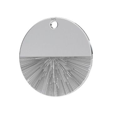 Ciondolo rotondo, argento sterling 925, LKM-3132 17x17 mm*PT - Platino placcato