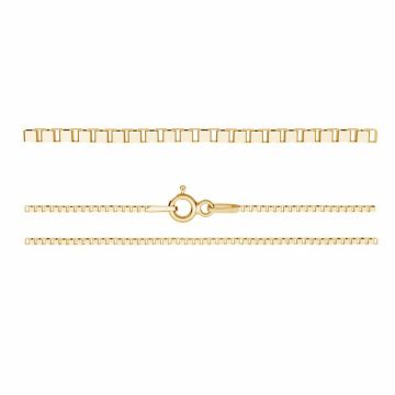 KV 012 4L 45 cm, venetian box chain sterling silver 925*18K - Light Yellow Gold Plated - 0,4 µm