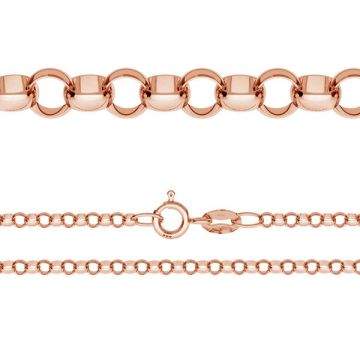 Round rolo chain*sterling silver 925*18K - Rose Gold Plated - 0,4 µm