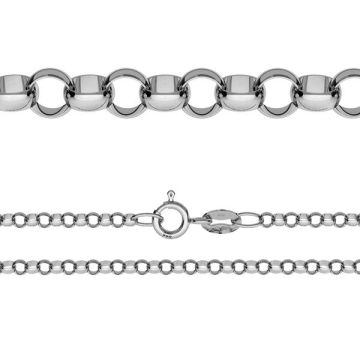 Round rolo chain*sterling silver 925*PT - Platinum Plated