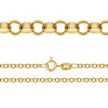 Round rolo chain*sterling silver 925*24K - Gold Plated - 0,4 µm