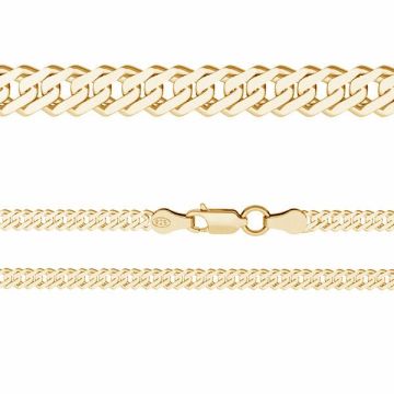 Rombo chain 0,4 cm*sterling silver 925*18K - Light Yellow Gold Plated - 0,4 µm