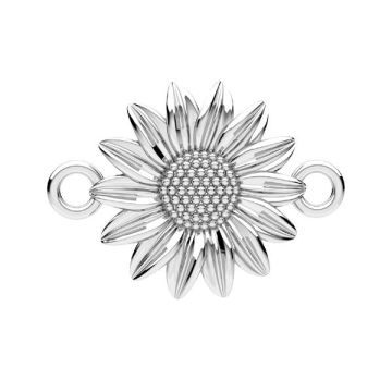 Sunflower pendant connector*sterling silver 925