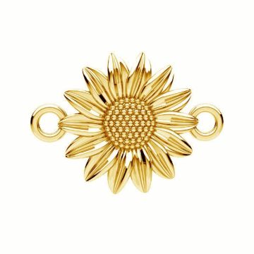 Sunflower pendant connector*sterling silver 925*24K - Gold Plated - 0,4 µm