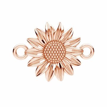 Sunflower pendant connector*sterling silver 925*18K - Rose Gold Plated - 0,4 µm