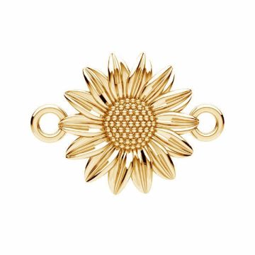 Sunflower pendant connector*sterling silver 925*18K - Light Yellow Gold Plated - 0,4 µm