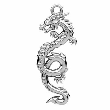 Ciondolo drago*argento sterling 925*PT - Placcato in platino