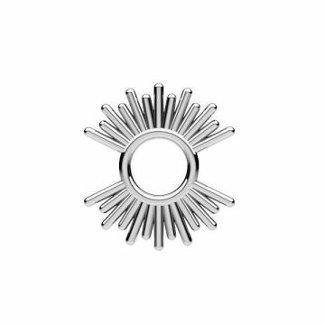 Sun pendant connector, sterling silver 925, ODL-01088 12x13 mm*RH - White Rhodium Plated