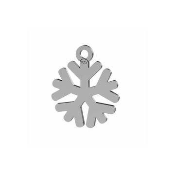 Ciondolo fiocco di neve, argento sterling, LKM-3238 - 0,50 10x12,5 mm*RH - Rodiato bianco