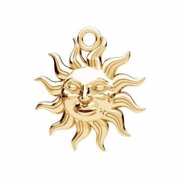 Ciondolo sole, argento sterling 925, ODL-01111 17x18,7 mm*18K - Placcato oro giallo chiaro - 0,4 µm