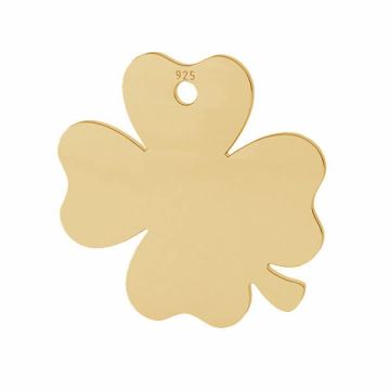 Colgante trébol, plata 925, LKM-2024 - 0,80 18x18 mm*18K - Chapado en Oro Amarillo Claro - 0,4 µm