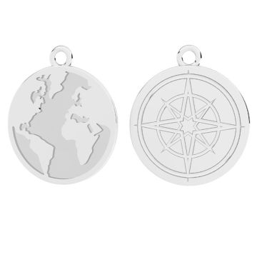 Ciondolo rotondo - globo, base in resina*argento sterling