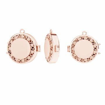 Ciondolo medaglione rotondo, argento sterling 925, OWS-00234 22,4x22,9 mm*18K - Placcato oro rosa - 0,4 µm