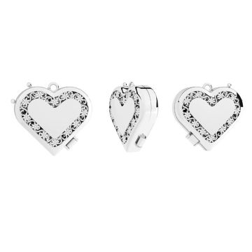 Ciondolo medaglione cuore, argento 925, OWS-00232 20,5x23 mm