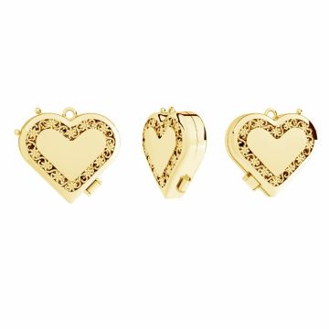 Ciondolo medaglione cuore, argento sterling 925, OWS-00232 20,5x23 mm*24K - Placcato oro - 0,4 µm