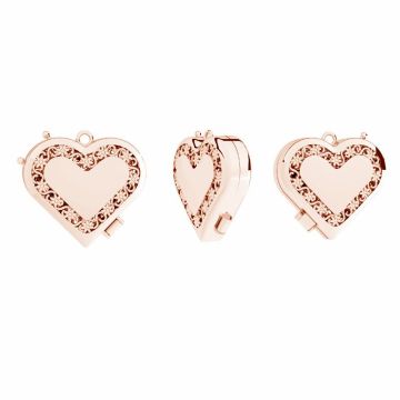 Ciondolo medaglione cuore, argento sterling 925, OWS-00232 20,5x23 mm*18K - Placcato oro rosa - 0,4 µm