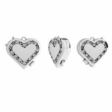 Ciondolo medaglione cuore, argento 925, OWS-00232 20,5x23 mm*PT - Platino placcato