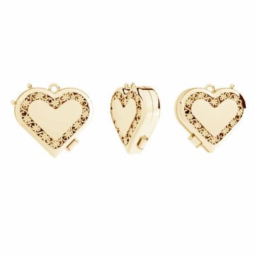 Ciondolo medaglione cuore, argento sterling 925, OWS-00232 20,5x23 mm*18K - Placcato oro giallo chiaro - 0,4 µm