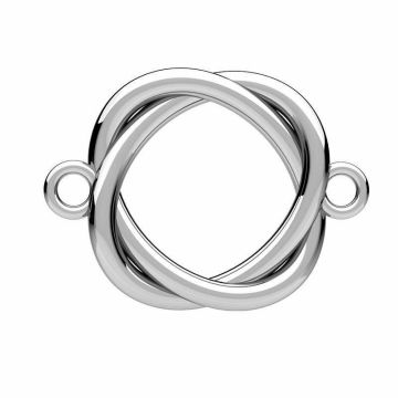 Round pendant connector*sterling silver 925*PT - Platinum Plated