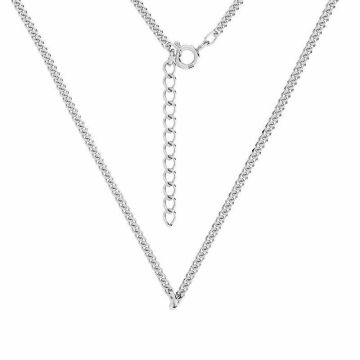 Necklace base, sterling silver 925, PD 50 CHAIN 69 35+5 cm*PT - Platinum Plated