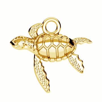 Colgante tortuga, plata de ley 925*24K - Chapado en Oro - 0,4 µm