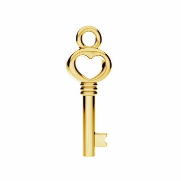 Colgante llave, plata 925, ODL-01167 6,4x18,5 mm*24K - Chapado en Oro - 0,4 µm