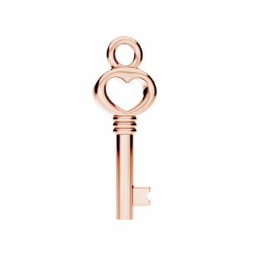 Colgante llave, plata 925, ODL-01167 6,4x18,5 mm*18K - Ba?o de Oro Rosa - 0,4 µm