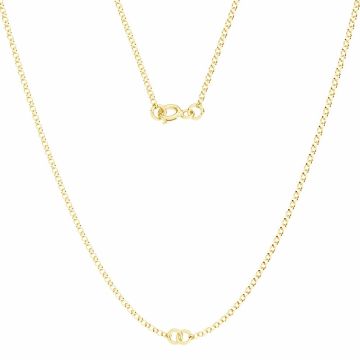 Necklace base, sterling silver 925, ROLO 025/D CHAIN 71 41 cm*24K - Gold Plated - 0,4 µm