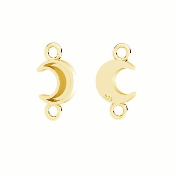 Moon pendant connector, resin base*sterling silver*24K - Gold Plated - 0,4 µm