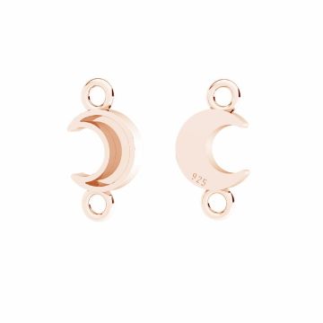 Moon pendant connector, resin base*sterling silver*18K - Rose Gold Plated - 0,4 µm