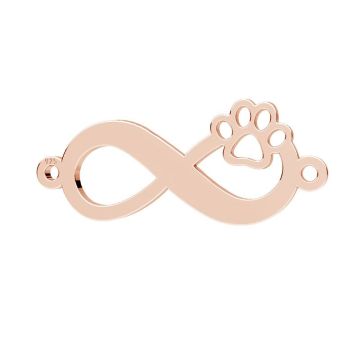 Infinity sign pendant, dog paw, sterling silver, LKM-3263 - 0,50 10x24 mm*18K - Rose Gold Plated - 0,4 µm