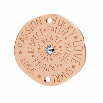 Talisman pendant connector with crystal*sterling silver*18K - Rose Gold Plated - 0,4 µm