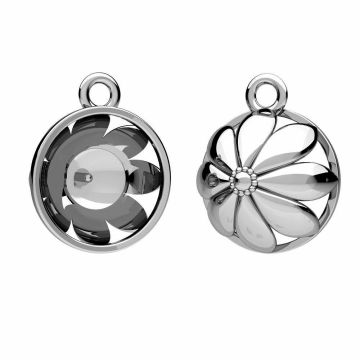 Colgante flor - engaste de perlas*plata de ley 925*PT - Platinado